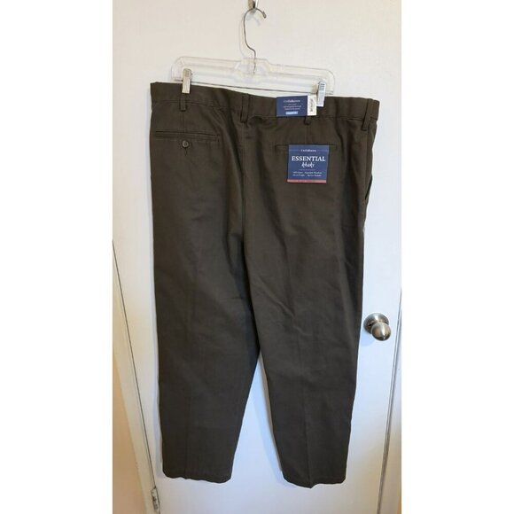 Croft & Barrow Pants Men 38x30 Brown Flat Front Professional Office Mistag As 44 - Picture 5 of 14